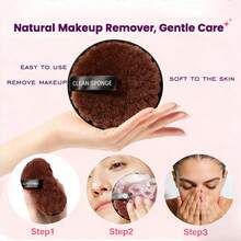 4/2pcs Reusable Gentle Makeup Remover Cleaning Puffs Cleansing Makeup Sponges - Multicolor - View 3