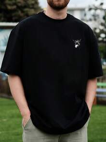 Camiseta Gráfica de Streetwear para Hombre - Diseño de Perro Genial con Lengua Fuera, Corte Holgado, Tela Transpirable, Camiseta Negra para Uso Casual de Verano, Ropa Casual de Verano| Diseño Divertido de Perro| Ajuste Cómodo - Negro - Ver 10