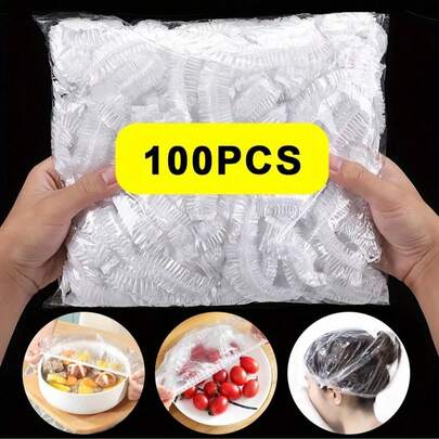 SOKANY 100 Disposable Food Preservation Lids, Food Cling Film.PE Material, Strong And Durable.High Elasticity And Tightness.It Is Suitable For Fresh-Keeping Kitchen Refrigerator Leftovers And Fruits, And Can Set Various Types Of Plates.Sealed And Fresh-Keeping, Dust-Proof, Insect-Proof, And Anticorrosive.Essential Food Storage Props For The Kitchen.