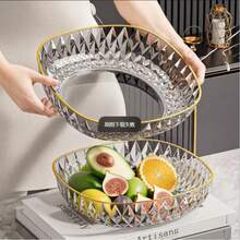 8-9 Inch Handpainted Gold Round Crystal Glass Fruit/Candy Bowl, Elegant Decorative Serving Bowl - Multicolor - View 7