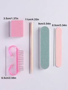 1/5/10 件套美甲护理套装，包含迷你指甲锉和木制角质层推棒套装、双面指甲锉、木制角质层推棒、指甲清洁工具、角质层推棒和美甲笔，适合 DIY 美甲护理。 - 櫻桃紅 - 查看 9