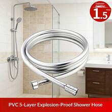 1pc Anti-Explosion Thickened Shower Hose, Universal Connector For Shower Head, Essential For Renovating Rental/Old Houses, Bathroom Shower Head Water Inlet/Outlet Pipe - A - View 2