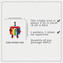 50pcs Interesting Numeric Building Block Cartoon Doodle Stickers, Cute Numeric Building Block Toy Decorative Stickers Suitable For Water Bottles, Guitars, Luggage, Phone Cases, Laptops, Skateboards, Gifts - A - View 3
