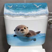 BRUP 1/2 Sheets/Set Floating Animal Friends Wall Stickers,Koala Seal Fox Squirrel In Ocean Wave, Summer Beach Theme Decals For Kids Playroom Or Nursery Wall, Removable Peel And Stick, Whimsical Underwater Adventure Theme Children's Growth Height Stickers - Multicolor - View 8