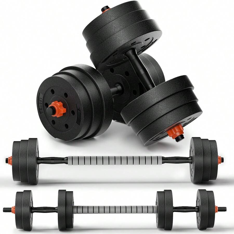 Mancuernas Ajustables Vitime con Barra y Guantes 20kg Negro Antideslizante - 20 kg - Ver 1