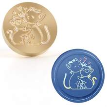 25mm Removable Brass Wax Seal Stamp With Cute Pattern, Suitable For Decorating Notebooks, Postcards And Gifts - A - View 17