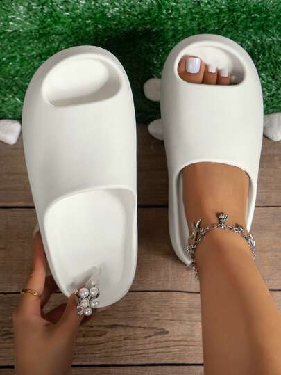 N0015067391-0002 Dép đi trong nhà unisex, dép đế dày dễ xỏ, thích hợp cho phòng tắm, phòng ngủ, văn phòng, dép đế mềm thoải mái đi biển.