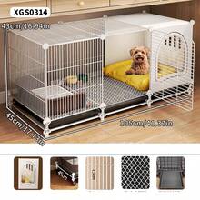 Easily Cleanable Movable Dog Cage With Pull-Out Tray Litter Box, Home Pet Fence Suitable For Teddy, Poodle, Puppy, Kitten, Rabbit, Small Animals - Multicolor - View 2