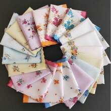 3 piezas Pañuelos cuadrados clásicos con estampado floral de media luna, fondo blanco, textura suave, livianos y transpirables, aptos para todas las estaciones, unisex, aplicables para exteriores, deportes, bodas y uso diario - Multicolor - Ver 2
