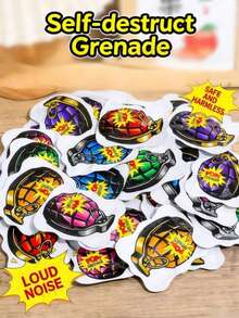 100pcs Inflatable Fake Bomb Bags, Prank Toy Simulated Explosion Grenade, Funny Stress Relief Prank Toy Spray Grenade Bag, Fake Explosion Simulator Slippery Prank Toy - Multicolor - View 4