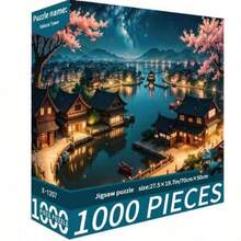 1000片创意成人拼图，厚实耐用，无缝DIY拼图，趣味高品质家庭挑战无框拼图，适合作为生日礼物、复活节礼物、家居装饰，非常适合家庭、客厅、办公室装饰。 - 彩色 - 查看 1
