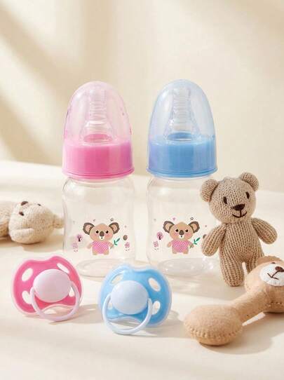 Baby Doll Feeding Toy Set, Including Nappies, Feeding Bottles And Dummies. Exquisitely Crafted With Lifelike Design And Materials, Suitable For Reborn Dolls, Newborn Dolls And Baby Dolls. Ideal For Parent-Child Bonding And Party Games. Available In Pink And Blue. The Perfect Festive Gift. (Pattern And Colour Randomised. Doll Not Included.)