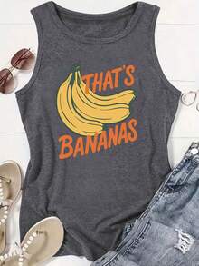 1 Piece Of A Pullover Suitable For Plus-Size Women, Featuring A Banana Pattern, A Casual Outfit Suitable For All Seasons, Shipped From The Local Warehouse, Delivered Quickly, A Versatile Top - 深灰色 - 查看 1