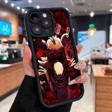 Tema de terror de Red Foxy Game Over.funda de teléfono Fundas compatibles con ,Apple,VIVO,OPPO,,, y Honor.Fabricadas en silicona TPU,ofrecen protección contra golpes y caídas. - Negro - Ver 3