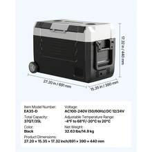Car Refrigerator, DC 12/24V AC100-240V Compressor Electric Cooler, -4°F To 68°F Truck Refrigerator With APP Control, Wheels & Dual Zone, 37 QT Cars Cooler For RVs, Boats, Camping, Fishing - 35L - View 7