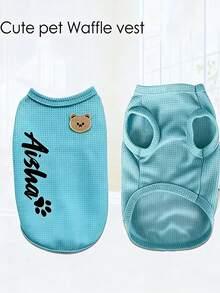 1pc Personalized Mesh Pet Vest, Custom Pet Clothing, Comfortable Breathable Cute Design, Suitable For Spring, Suitable For Small Dogs, Cats Chest Harness With Paw Print Pattern And Leash Ring, Lightweight Customizable Pet Apparel, Pet Supplies - Multicolor - View 4
