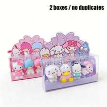 Set de 4 borradores 3D estéreo de la serie Sanrio, adecuados para estudiantes de vuelta al colegio, unisex. Estos borradores apilables de alto valor no dejan marcas y se limpian fácilmente. Adecuados como premios y regalos para fiestas (estilos aleatorios) - Multicolor - Ver 10