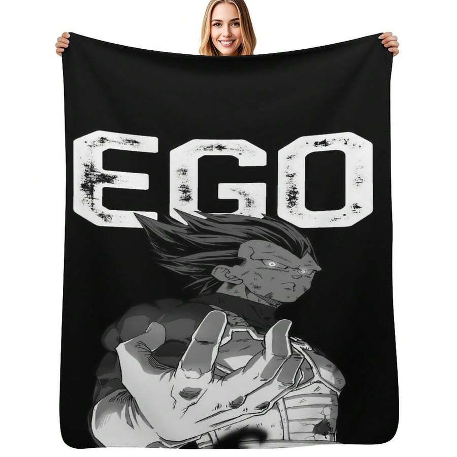1pc Dragon Super Ball Gokus Vegetas Buu Saiyan Blue God Soft And Plush Fleece Throw Blanket,Warm Gift Idea For Anime Lovers And Fans Dragon Z Ball - Black and White - View 1