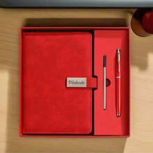 1set, Personalized Leather Notebook Set - Notebook And Gel Pen Set - Ideal Gift For New Jobs Or Teachers - Perfect Office Supplies And Stationery Gift - Comes In Travel-Size Notebook - Notebook Can Be Purchased Separately Or As A Gift Set - Thoughtful And Stylish Gift For Any Occasion - Great For Note-Taking, Journaling, And Creative Writing! Desert Autumn Cozy Style, Office Decor, Holiday Calendar - Multicolor - View 4