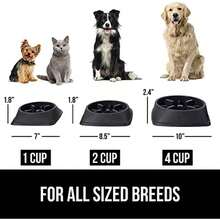 GORILLA GRIP Patented  Slow Feeder Dog Bowls, 4 Cup Interactive Puzzle Toy For Dogs And Cats Food Training Enrichment, Keeps Pets Busy And Prevents Puppy Overeating, Large Breeds, Beige - 2 Cup-Black - 查看 6