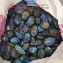 AA+级高品质拉长石掌石，抛光石英晶体，疗愈按摩宝石，家居装饰点缀，水晶爱好者DIY珠宝制作的理想礼物，适合特殊场合 - 炫彩色 - 查看 10