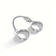 可调节十字链组合戒指套装，朋克风格一体式戒指，百搭时尚饰品，男女皆宜 - 彩色 - 查看 5