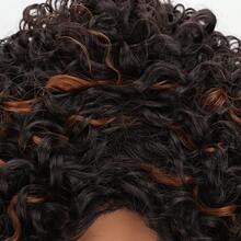 女士中长款披肩式小卷发时尚个性刘海化纤假发，适合日常、音乐节、婚礼或圣帕特里克节装扮假发 - 彩色 - 查看 7