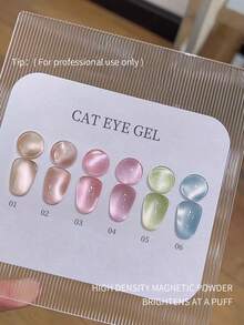 SHANGFEIYA 10ml Conjunto de 6 Cores de Esmalte de Gel de Unha de Gato de Cristal de Gelo, Gel Magnético Semi-Permanente de Unhas de Gato para Salão e Manicure DIY 1 peça/6 peças - Multicolorido - Visão 3