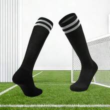 1 Pair Breathable Football/Soccer Socks, Suitable For Men, Women And Teenagers, Ideal For Beginner Running, Training, American Football, Field Hockey And Other Sports, Providing Ventilation, Odor-Resistant And Moisture-Wicking Features - White - View 9