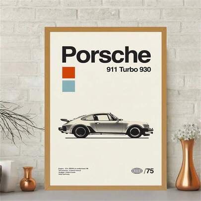 Frameless Sports Car Poster, Minimalist Car Poster, Wall Decor Art, Suitable For Anniversary Celebration, Living Room Decoration, Beautiful Wall Art