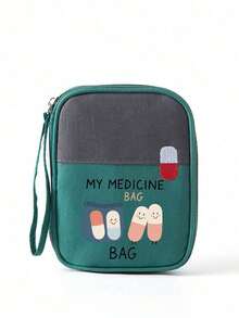 Portable Medical Bag With "My Medicine Bag" And Pill Pattern, Compact First Aid Kit, Portable Storage Pouch For Camping - Multicolor - View 14
