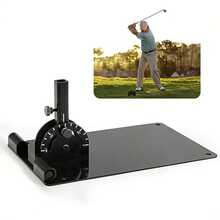 FINGER TEN Golf Swing Training Plate With 180° Adjustable Alignment Guide, Premium Duty Metal Practice Plane For Accurate Putting & Stroke Control, Ideal Training Aid For Golfers - Black - View 1