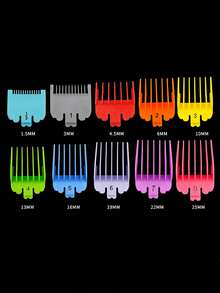 10pcs/Set Plastic Electric Clipper Limit Comb, Suitable For Barber Shop Hair Cutting, Gradient Hair Trimmer Ruler Positioning Comb For 8148/8504 - Multicolor - View 12