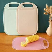 1pc Soft Plastic Cutting Board, Non-Slip Kitchen Mat, Suitable For Cutting Meat And Vegetables - Multicolor - View 3