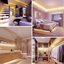 1 buah Lampu Strip LED USB Warm White 1m/2m/3m/4m/5m dengan Saklar Tombol, Lampu Pita LED yang Dapat Diredupkan untuk Penerangan Samping Tempat Tidur dan Kamar Tidur, Lampu Malam Tangga, Cermin, Penerangan Meja Rias - Strip lampu tombol - View 9