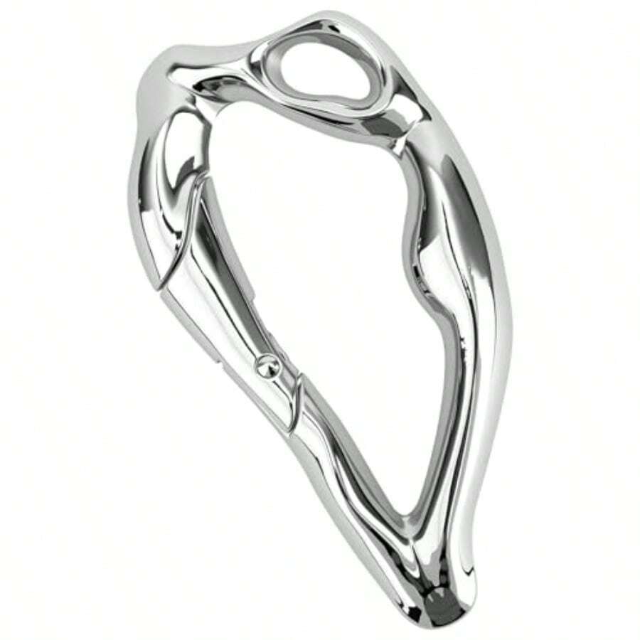 Y2K Metal Heavy Duty Carabiner Stylish Alloy Silver Keychain Keyring Clips Cool Shiny Belt Loop Key Ring For Bag Purse Decoration Supplies Special Shaped - 銀色 - 查看 1
