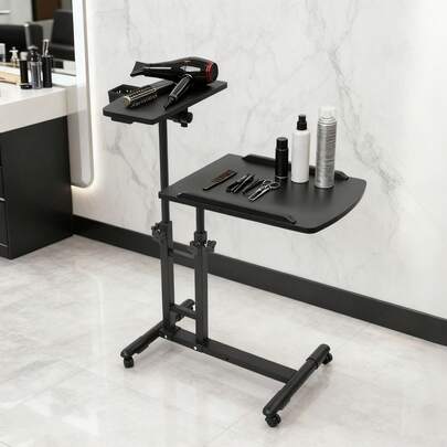 CNCEST Tattoo Table Station Tattoo Workstation - Dual Countertops | Universal Wheels | Height Adjustable - Portable Mobile Tattoo Station With Arm Rest Stand For Studio Tattoo Artist Outdoor Decor