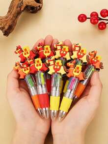 2026 Year Of The Horse New Red Neutral Pen, Cute Mini Horse Ballpoint Pen, Ins Style Multi-Color Stationery Suitable For Office, Party, New Year Gift, 4 Colors - Multicolor - View 7