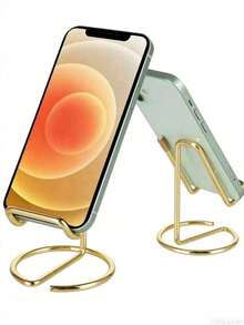 1pc Multifunctional Metal Phone Stand, Dual-Use Creative Business Card Holder & Desktop Phone Holder, Iron Alloy Phone Stand Suitable For Living Room, Bedroom, Desk, Study - Multicolor - View 9