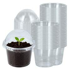 Clear 4 Inch Nursery Pots With Humidity Domes, 24 Set Seed Starter Pots With Lids, Versatile Small Plant Containers For Home & Garden - 24 Sets - View 6