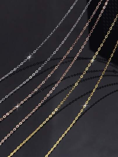 1 chiếc dây chuyền bạc S925 không mặt dây, kiểu dáng chữ O, dây dài để đeo cùng áo len, dây bạc cổ điển, phù hợp cho nhiều dịp, lựa chọn quà tặng tuyệt vời.