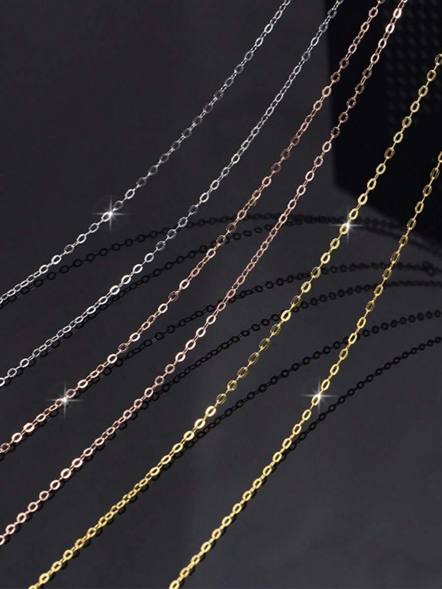1 Stück S925 Silber Schlüsselbein Kette ohne Anhänger, O-förmige Kette, lange Pullover Kette, klassische Silberkette, geeignet für verschiedene Anlässe, tolle Geschenkidee