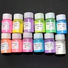 12 Colors Iridescent Oval Mica Powder Set - Shimmering Colors, Natural Mineral, Handmade, For Jewelry Making, Fashion Innovation, Epoxy Resin Coloring And Crafting Materials - 12-color Dye Powder Set - View 2