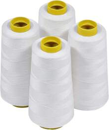 4 Rolls Of Polyester Sewing Thread, Polyester Spools, 3000 Yards Per Spool, - 100% Polyester, Suitable For Overlock Machines, Serging Machines, Seaming, Patchwork, Machine Sewing, And Other Hand Sewing Processes. Colors: White + Black - Multicolor - View 14