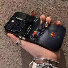 Coche de carreras Red Bull con temática roja y negra.funda de teléfono Fundas compatibles con ,Apple,VIVO,OPPO,,, y Honor.Fabricadas en silicona TPU,ofrecen protección contra golpes y caídas. - Negro - Ver 5