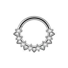 1PC Stainless Steel Skull Vine Septum Clicker Ring Heart Zirconia Nose Ear Tragus Cartilage Daith Helix Piercing Body Jewelry 16G - As Shown - View 22