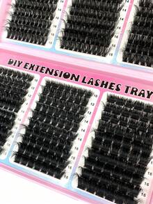 500片装200D/160D/120D/100D/80D/60D高密度睫毛册簇状合成貂毛假睫毛，浓密蓬松，纤长卷翘，0.07mm D卷度，长度10-18mm混合，自然柔软，适合各种妆容，可重复使用 - D - 查看 6