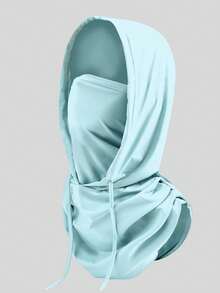 1pc Solid Color Ice Silk Summer Outdoor Cycling Balaclava, Thin Breathable Sun Protection Face Mask, Full Face Cover Neck Gaiter, Versatile Soft Comfortable Headwear, Fashionable Multifunctional Headcover For Sun, Wind, Dust Protection - A - View 3