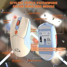 ATTACK SHARK T96 Wireless Keyboard And Mouse Set, Smart Display Knob, Bluetooth/2.4GHz Dual Mode, Rainbow LED Backlight, 94-Key Rechargeable Keyboard With Wireless Computer Mouse - Multicolor - View 4