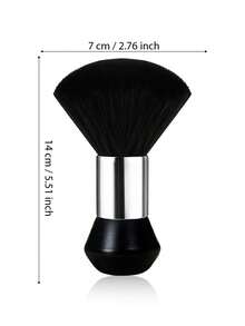 1个柔软尼龙颈刷，理发清洁工具，含理发披肩，适合家庭和专业沙龙使用 - 黑色 - 查看 5